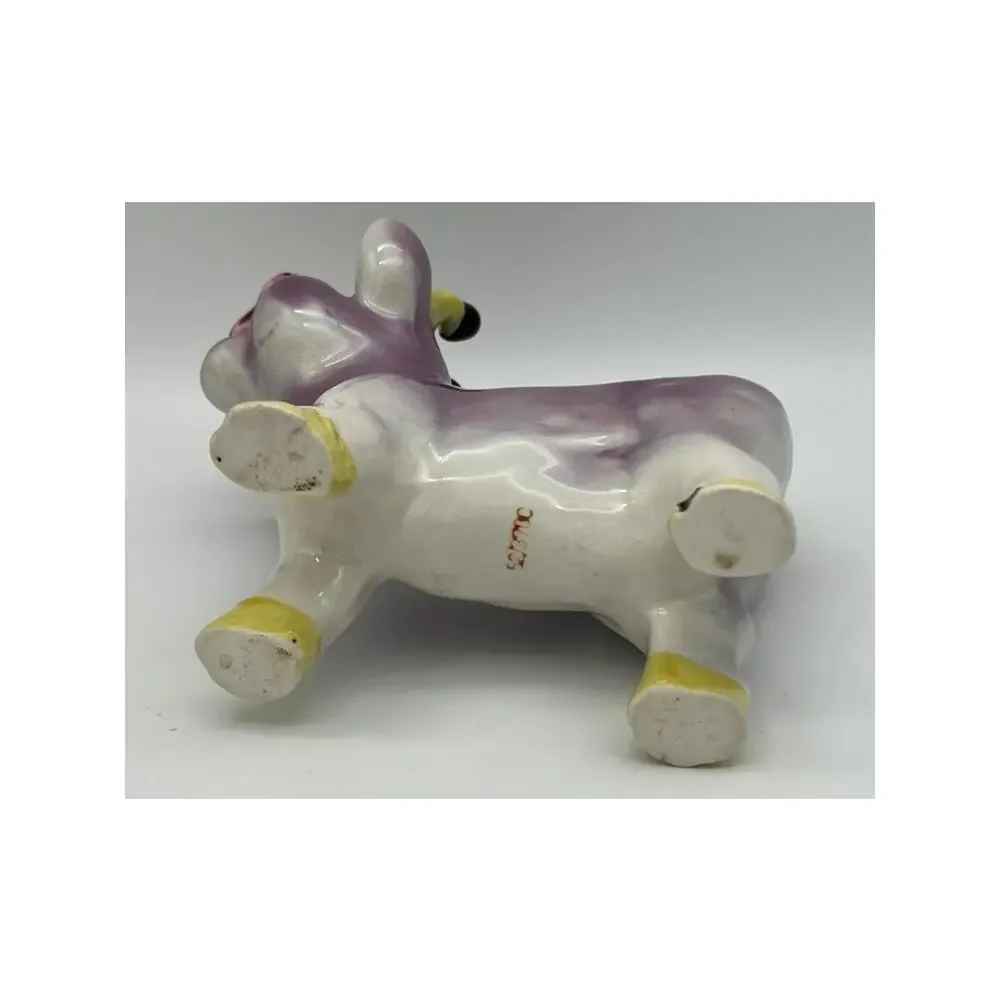 Vtg MCM Thames Ceramic Hand Painted Purple Farm Cow Kitchen Creamer Collectible